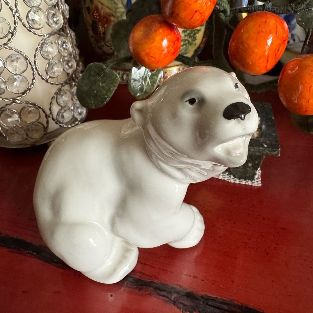 1950’s White Ceramic Polar Bear Figurine